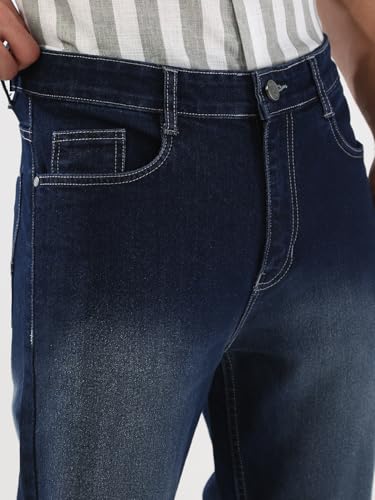 Image of Urbano Fashion Men's Straight Fit Washed Jeans Stretchable