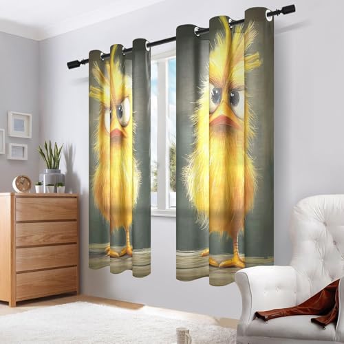 Rideaux occultants motif poulet animaux salon 106,7 x 160 cm - 8