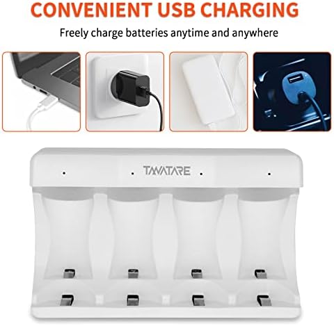 Tanatare 4-slot C D Battery Charger with Type C Input5V 2A fast chargingCompact and portableSuitable for Ni-MH C D rechargeable battery