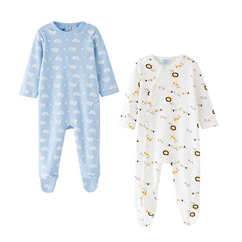 Amom� Pijama algod�n Beb� Ni�o Pelele para Dormir y Jugar, 100% Algod�n Pack de 2 Pcs (24 Meses, 61-64)
