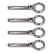 Jutagoss 4Pcs M10 x 90 Expansion Eyebolt Eye Nut Screw with Ring 304 Stainless Steel Anchor Raw Bolts