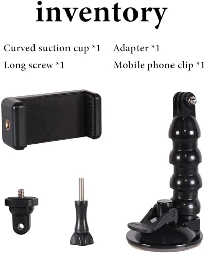 Image of DCZ Universal Phone /Action Camera Mount in Dashboard | Camera Car Windshield Suction Cup Mount | Great for Gopro Hero Xiaomi Yi, Sjcam, Vehicle Video Recorder, All Smartphone
