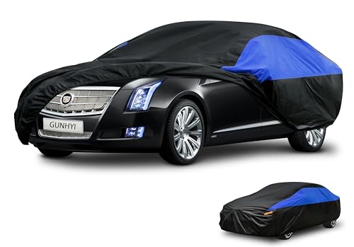 Image of GUNHYI Cadillac Car Cover Custom Fit Cadillac XTS Waterproof All Weather, Lightweight Full Car Cover Outdoor Sun UV Rain Dust Snow Wind Protection.
