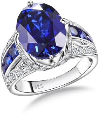 Emerald/Sapphire/Ruby/Tourmaline Rings for Women, 925 Sterling Si...