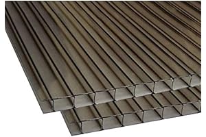 BILLION RESOURCES 48'' x 24'' Twin Wall Polycarbonate Roofing Panel with 10mm...