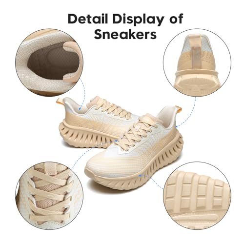 Image of GSLMOLN Wowen Walking Shoes Casual Shoes Breathable Walking Sneakers for Workouts Cushioned Flexible Womens Shoes Training Fashion Sneakers