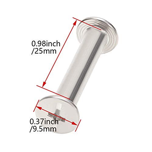 Yinpecly M5X25Mm Phillips Binding Screw Post Belt Buckle Binding Bolts Carbon Steel Cross Head Chicago Screws Leather Fastener For Photo Albums Scrapbook Silver Tone 10Pcs #TOP1