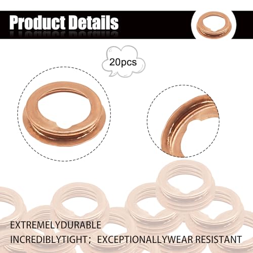 20PCS M12 Copper Oil Drain Plug Gaskets Crush Washer Automotive Parts Replacement for Ford Infiniti Nissan 11026-JA00A