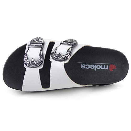 Tamanco Feminino Slide Moleca Birken Fivelas 5436.102 na cor Branco (34)