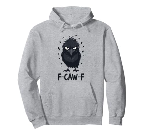 F-Caw-F Raven Moon Gothic Halloween, Black Crow Bird Lover Pullover Hoodie