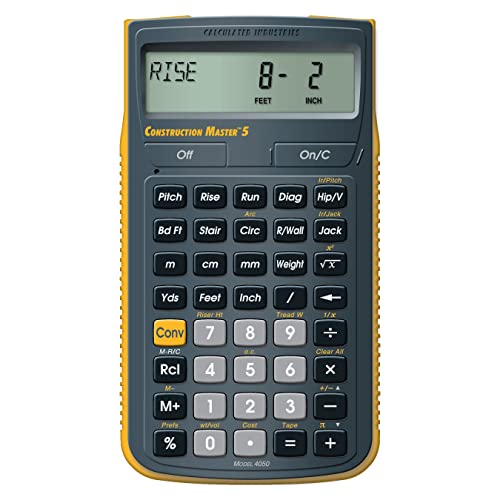 Calculated Industries 4050 Construction Master 5 Construction Metric and Imperial Calculator for Contractors, Estimators, Builders and Carpenters,Black