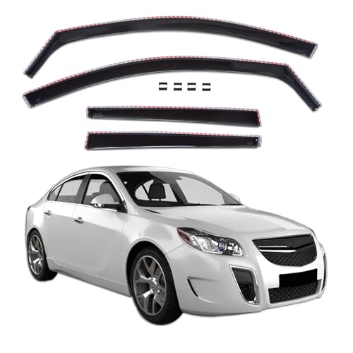 J&J AUTOMOTIVE GD Déflecteurs d'air et de Vent pour Opel Insignia A 4P. Berline, Tricorps 2008-2016, 4pcs, Teintés, Avant et Arrière, Aérodynamique