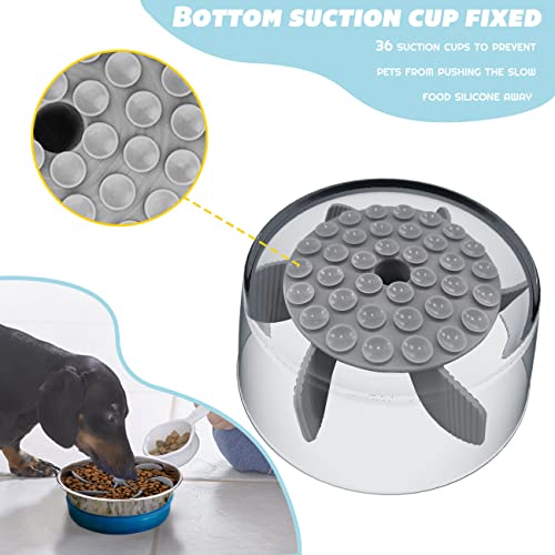 Slow Feeder Hundenapf Einfügung,Anti Schling Napf Hundenapf Anti-Choke Große Hundenäpfe Kieselgel Slow Feeder Bowl für Hunde Fressnäpfe für Hunde Zubehör,Entlastet die Verdauung,Überessen (grau)