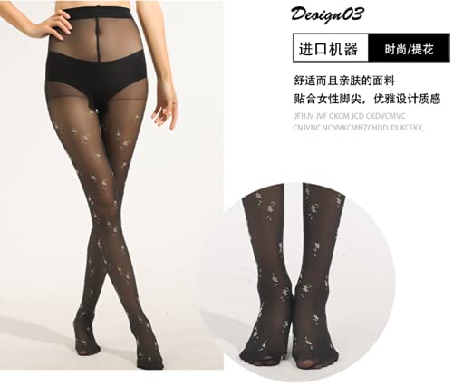 Image of Sahabowi Women Tights, Female Sheer High Waist Pantyhose, Vintage Control Top Stockings