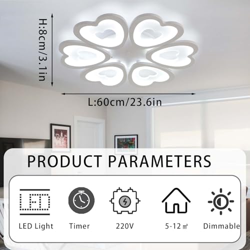 Plafonnier Moderne LED Encastré 54W Blanc Télécommande 3000K-6000K - 7
