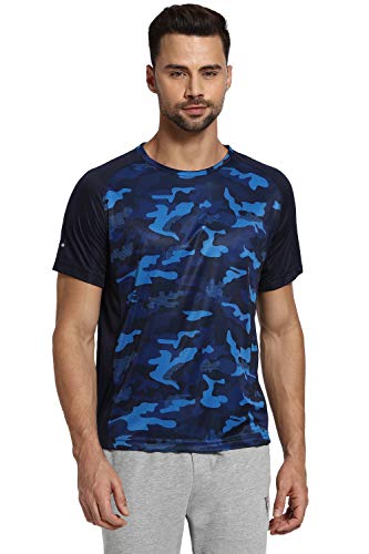 Image of Van Heusen Men Polyester Active Sports Swift Dry Regular Fit T-Shirt - Anti Microbial, Crew Neck
