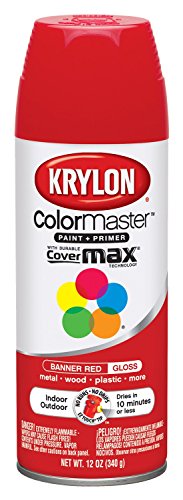 Krylon K05210807 ColorMaster Paint + Primer, Gloss, Banner Red, 12 oz. Krylon K05210807 ColorMaster Paint + Primer, Gloss, Banner Red, 12 oz.