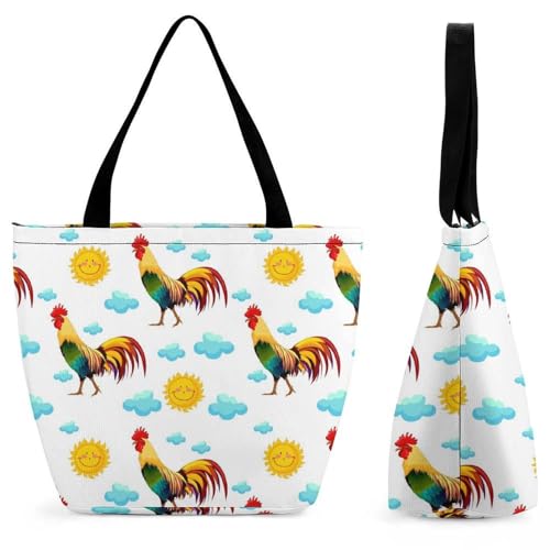 Sac à main coq mignon pour femme : grand cabas bandoulière 28.5x18x32.5cm