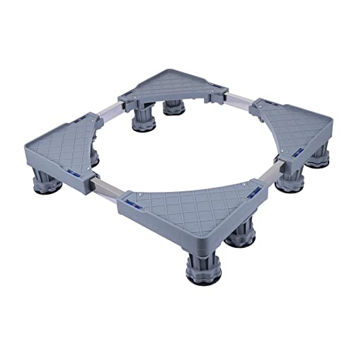 LALAFINA Base Ajustable Inoxidable para Lavadora y Secadora con Ruedas Móviles y Patas Soporte Estable para Refrigerador y Electrodomésticos para Reducidos