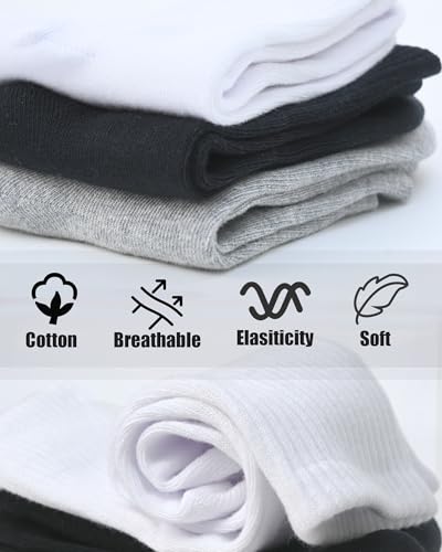 Kids Athletic Crew Socks Seamless Girls Cotton Half Cushioned Quarter Sock for Boys 6 Pairs2