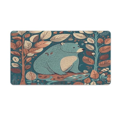 Tapis de bureau ours dans la forêt idéal pour votre espace de travail à la maison ou au bureau