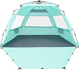 KO-ON Pop Up Beach Tent for 4 Person, Easy Setup and Portable Beach Shade Sun Shelter Canopy with...
