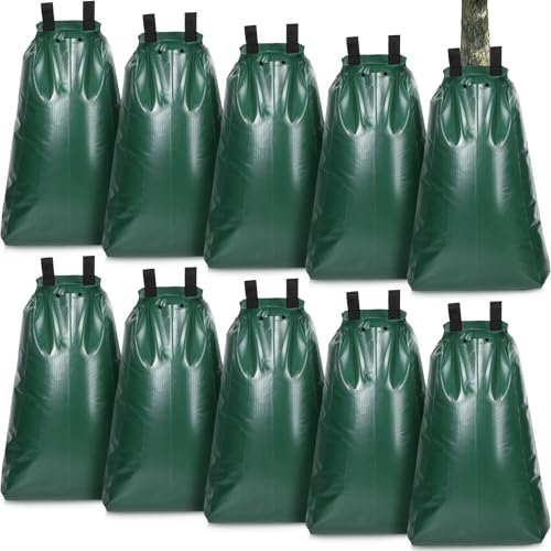 Amylove 10 Pack 20 Gallon Tree Watering Bags, Slow Release Deep Root Irrigation Bags with Zipper and Handles, Reusable PVC Drip Watering System for Newly Planted, Fruit and Landscape Trees