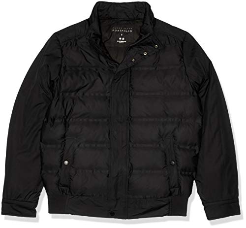 Perry Ellis Men's Quilted Puffer Jacket, Black, Medium