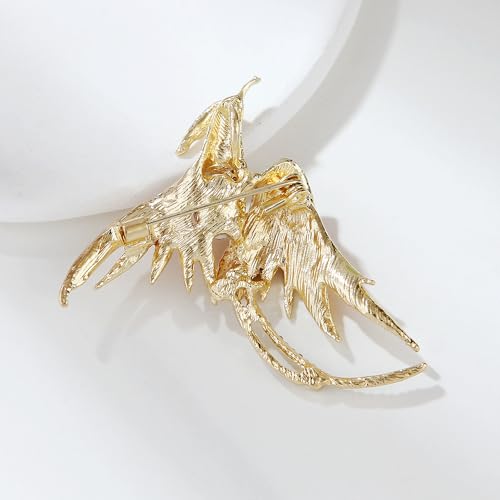 Image of Kaichen Rhinestone Phoenix Brooch Crystal Enamel Lapel Flame Fire Bird Resurrection Survivor Pin for Women Ladies Clothing Accessories