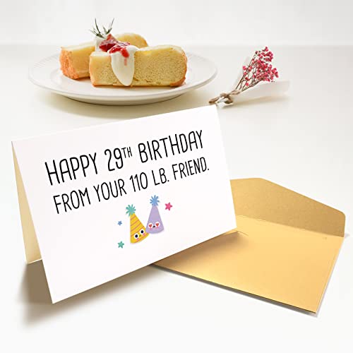Chenive Funny Birthday Card For Him Her, Humorous Birthday Card For Best Friend, Happy 29Th Birthday From Your 110 Lb. Friend #TOP4