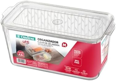 Ordene - Organizador Plástico Clear de Geladeira Tamanho M de 4,6...
