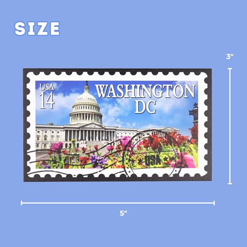Imán decorativo Washington DC 5" x 3" rectangular miniatura 2