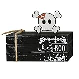Smile Halloween Wooden Book Stack, Skull Faux Books Bundle, Spooky Boo Tiered Tray Decorations, for Home Table Mantle Shelf