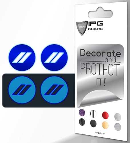 Image of IPG Compatible with Dodge Charger, Challenger, Durango (2017-2023) Wheel Center Cap Overlay Decal Sticker Wrap Kit - Hash Rhombus Design - Personalize Your Vehicle (Outer Logo, Reflective - Blue)