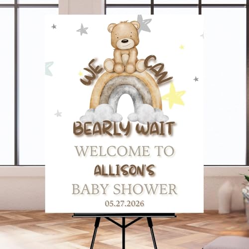 Baby Shower Welcome Sign - Personalized, Editable Gender Neutral Theme, Multiple Size