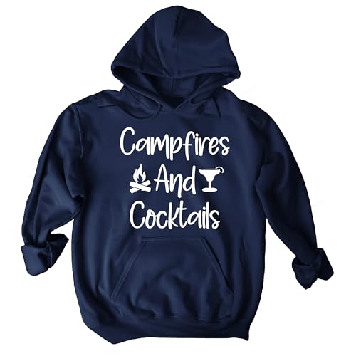 Campfires and Cocktails Sweatshirt, Funny Camping Men and Women Pullover Hoodie, Bonfire Men Women Campfire Sweatshirt, Drinking Love Hoodies4