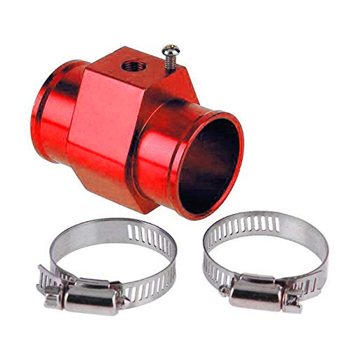 Water Temperature Sensor Adapter Water Temperature Joint Universal Car Water Temp Temperature Joint Pipe Hose Sensor Gauge Radiator Adapter (Red, 36mm)