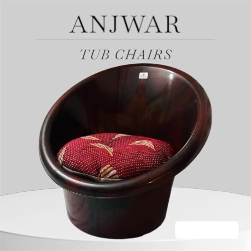 Image of Tub Chair with Complimentary Cushions Set of 02 (Rosewood, Fixed)
