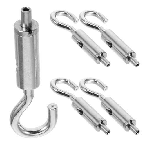 Lurrose Set de 5 Tensores Portátiles para Cables con Gancho y Ojal en Latón de Alta Resistencia para Instalación Estable en Publicidad Exterior y Exhibiciones miniatura 1