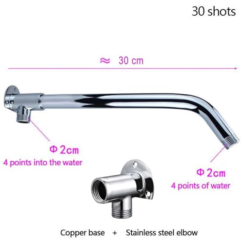 Bras de douche en acier inoxydable 30cm avec base fixe élégante