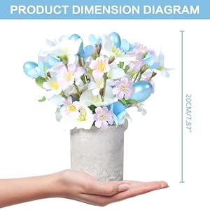 Super holiday easter decorations 2pcs artificial easter blue flower egg potted table decorations for home farmhouse fireplace holiday spring party decor  urban country home decor