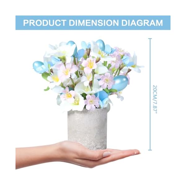 Super holiday easter decorations 2pcs artificial easter blue flower egg potted table decorations for home farmhouse fireplace holiday spring party decor  urban country home decor