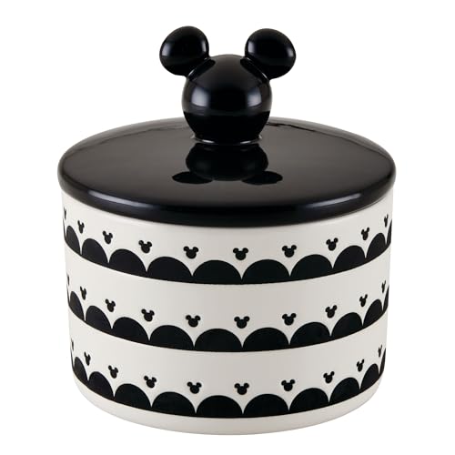 Prestige Disney Boîte de rangement en céramique avec couvercles Motif Mickey Mouse Noir/blanc Taille M