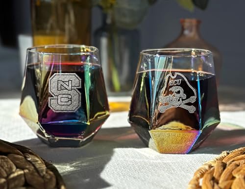 Copa de vino sin tallo diamante 2 unidades gris 10 oz miniatura 3