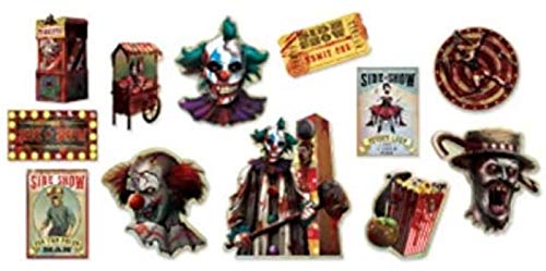 amscan Halloween Side Show | Value Pack Cutouts,Multicolor,14.2
