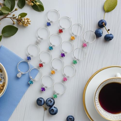 Anillos para copas de vino de acero y marcadores de copas Operitacx para bodas 4