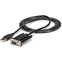 StarTech 6ft USB to Serial RS232 Adapter, Null Modem, TAA (ICUSB232FTN) | FTDI DB9 Serial DCE Adapter Cable