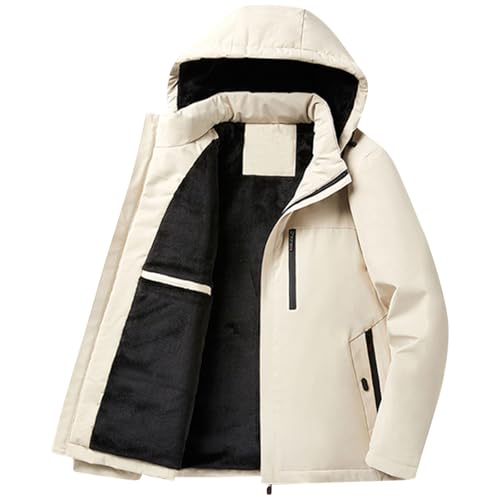 Men's Winter Coats Heavyweight Sherpa Lined Warm Hoodie Full Zipper Thermal Thick Hooded Coats Fuzzy Winter Outwear