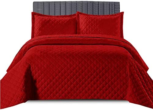 Prime Linens Double Bedspread Bed Throw Embossed Pattern Decorative Coverlet Bedding Set Reversible Quilted Bedspread (Double - Beige)