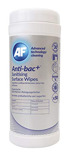 AF - Anti-bac+ Sanitising, Antibacterial Surface Cleaning Wipes –approved to standards EN1276, EN16615 and EN14476:2013 + A1:2015 for Office, Schools, Gyms, upto 10x Faster!